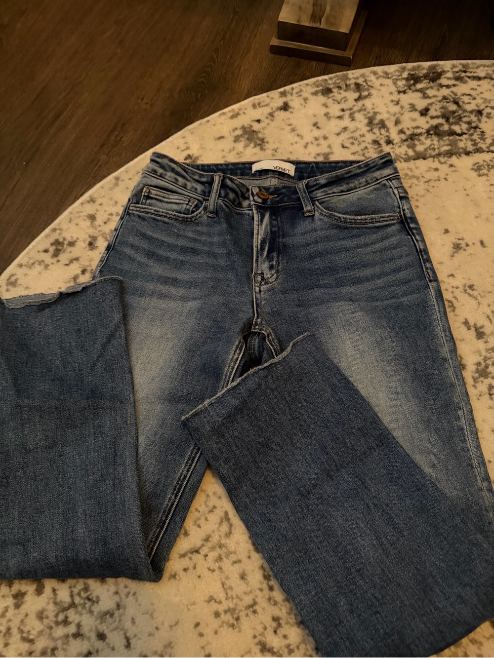 VERVET BY FLYING MONKEY Medium Blue Straight Jeans